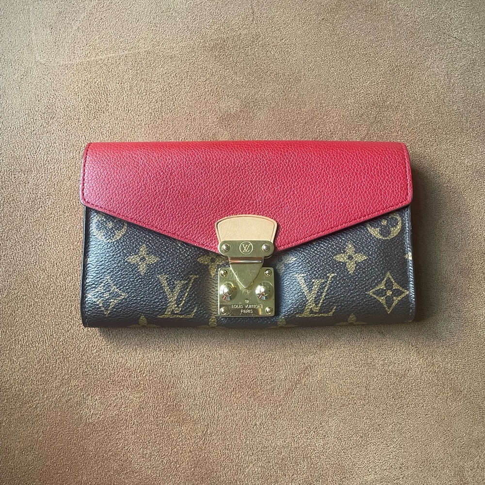 Louis Vuitton - Portefeuil Palace Monogram Long Wallet Red Calf Leather